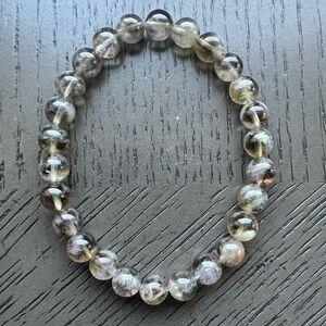 Black rose quartz bracelet 7mm SIZE 7’ ( 2 available, see pictures)